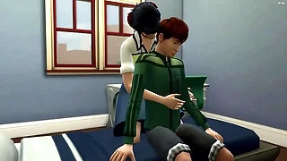 Japanese Stepmom catches her virgin stepson masturbating anent front of the computer and helps him essay carnal knowledge for the first time anent his caper | Hot asian milf